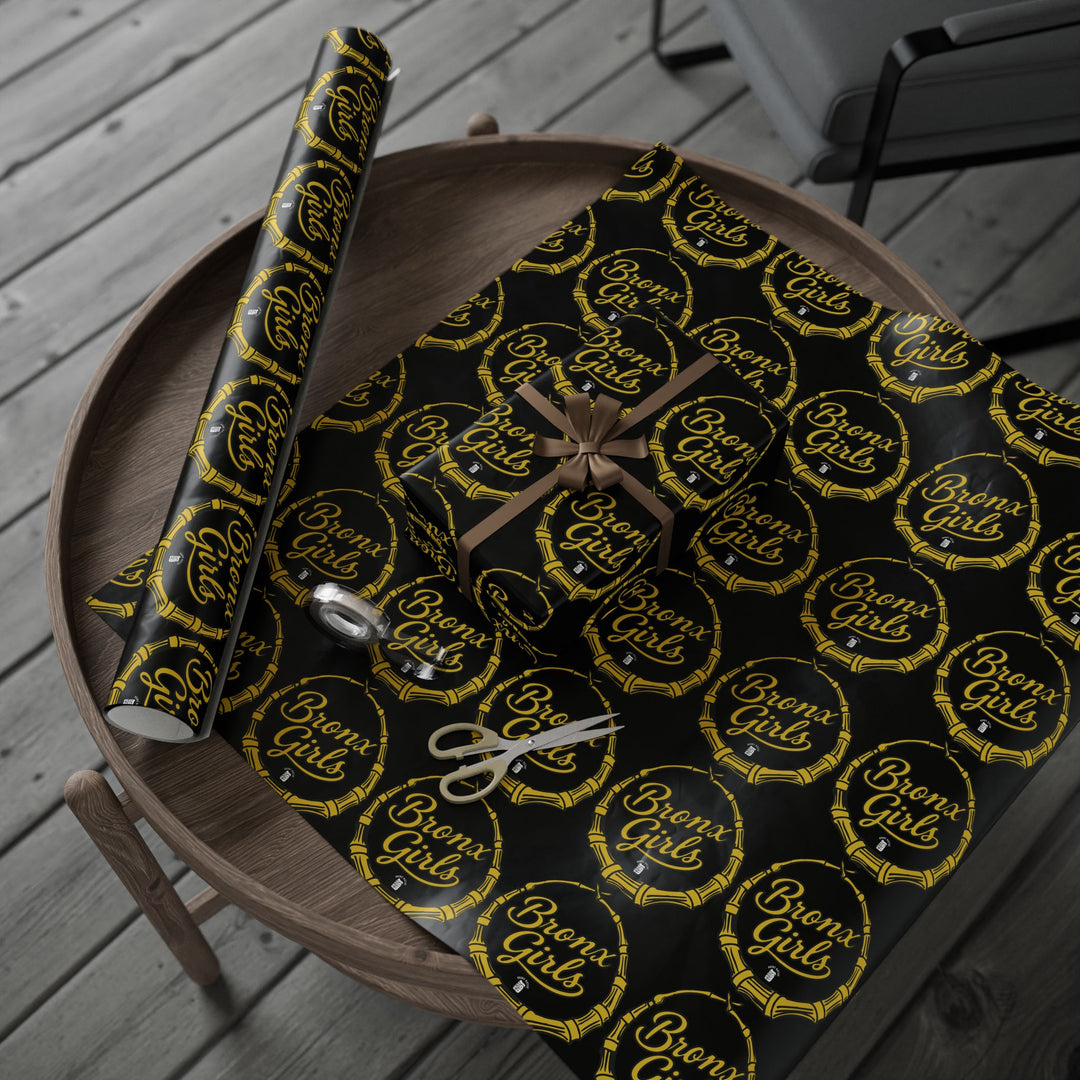 Black & Gold Crown Pattern Wrapping Paper Roll — Luxury Gift Wrap for Special Occasions