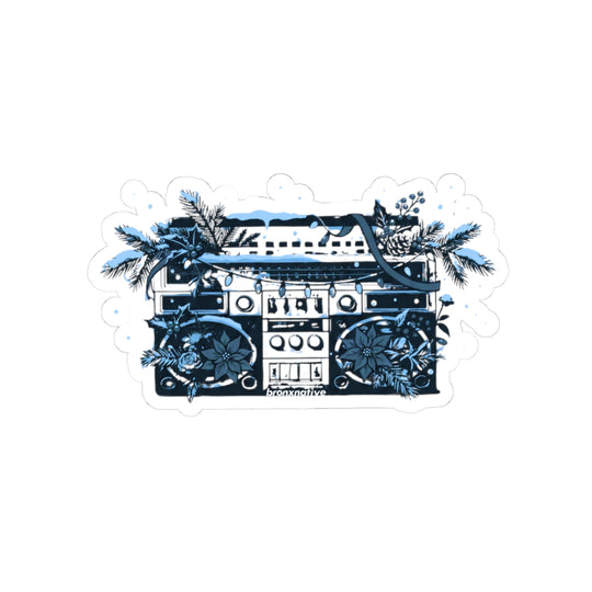Boom Box Holidays (Blue) Sticker