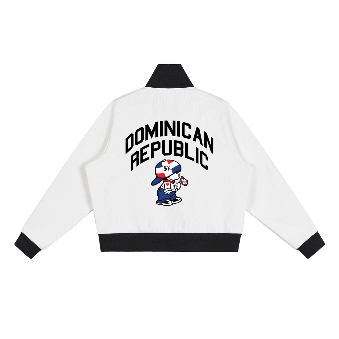 DR Independence Contrast Side Stripe Fleece Cropped Track Jacket