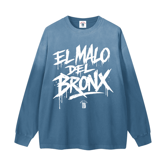 El Malo Del Bronx Gradient Washed Long Sleeve T-Shirt by Bronx Native for New York summer