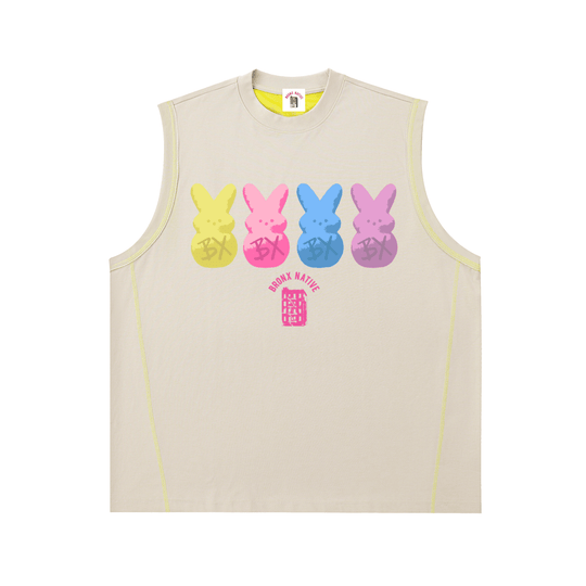 BX Bunnies Contrast Panel Cooling Performance Tank Top by Bronx Native for New York summer