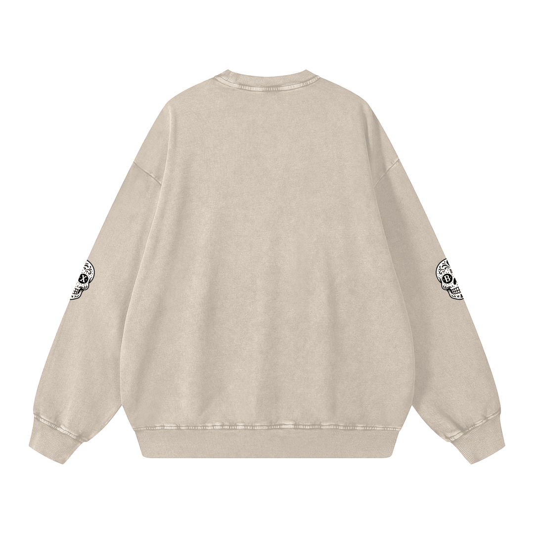 Que Viva La Raza Snow Washed Oversized Sweatshirt