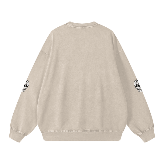 Que Viva La Raza Snow Washed Oversized Sweatshirt