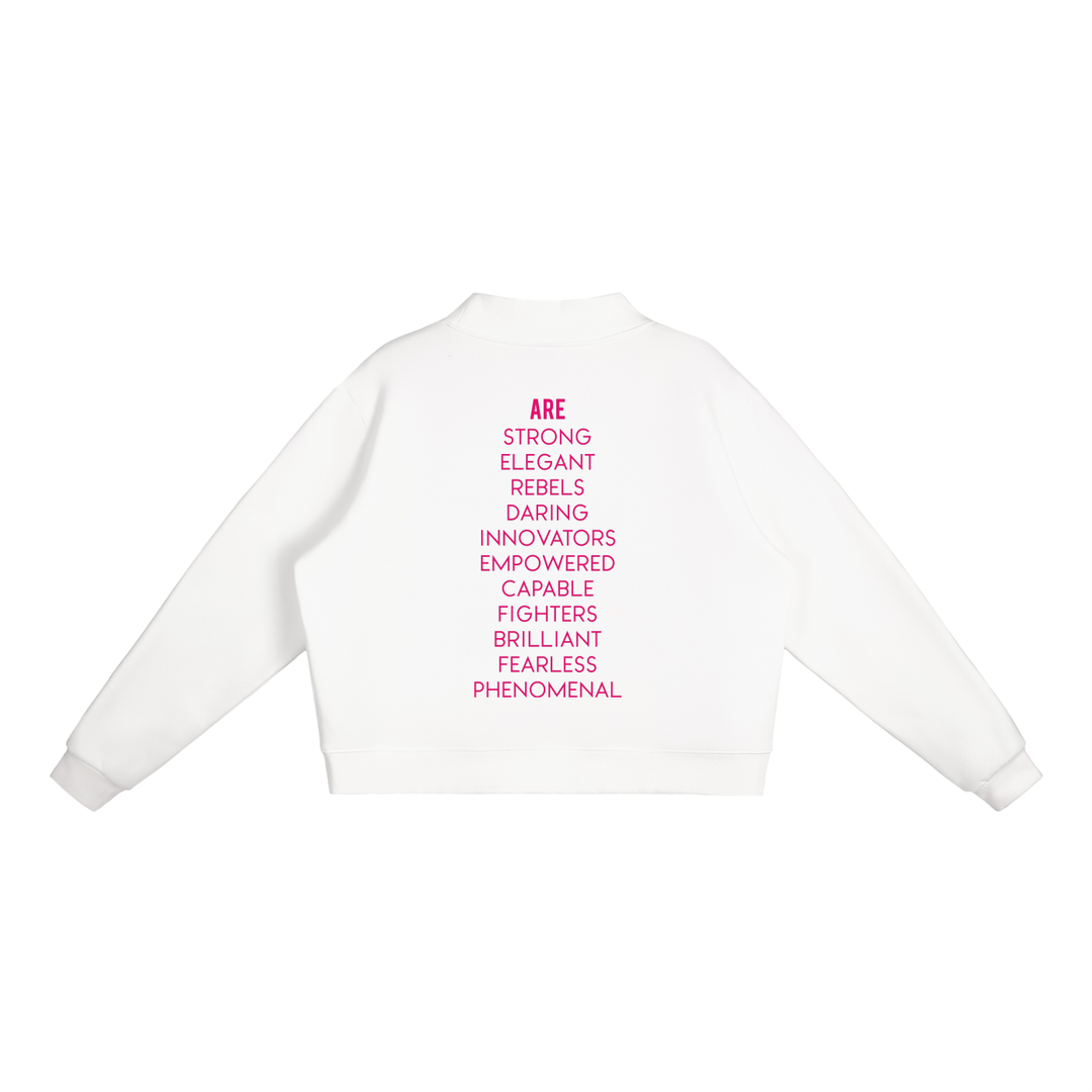 Bronx Women Are Essential Fleece Mock-Neck Crew Sweatshirt