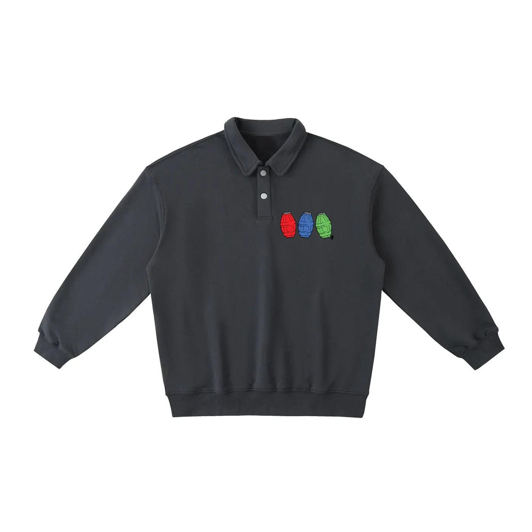Quarter Waters Heavyweight Polo-Collar Sweatshirt