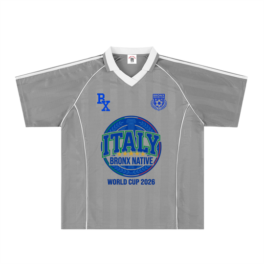 Italy x Bronx Native Shadow Stripe Collared Soccer Jersey product image 1 of 2 by Bronx Native
