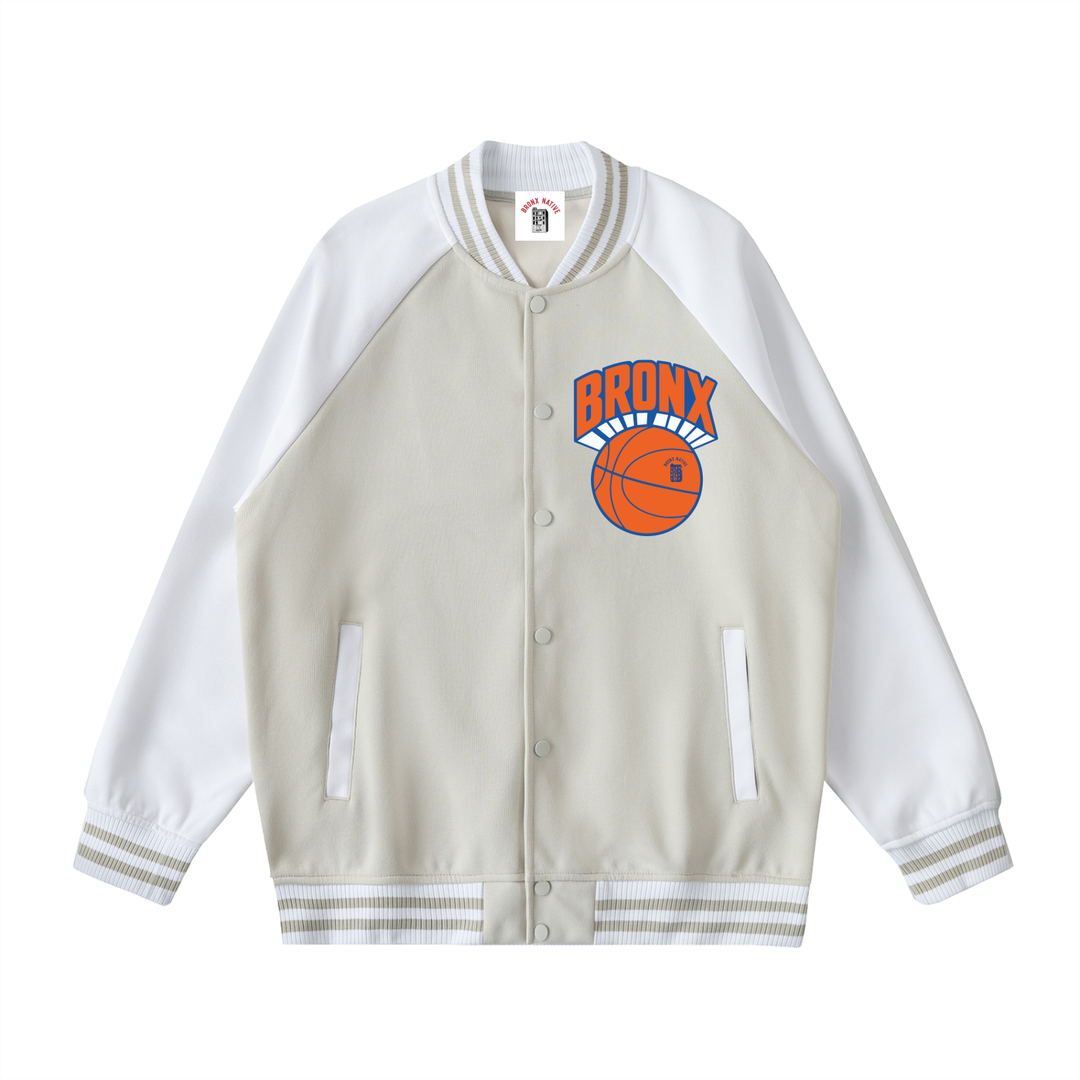 Bronx Basketball 2026 Playoffs Two Tone Raglan Sleeve Varsity Jacket by Bronx Native