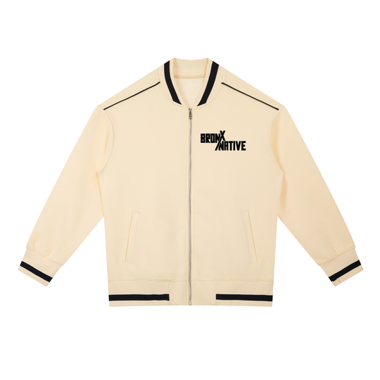 BronXNative Contrast Piping Zip Bomber Jacket