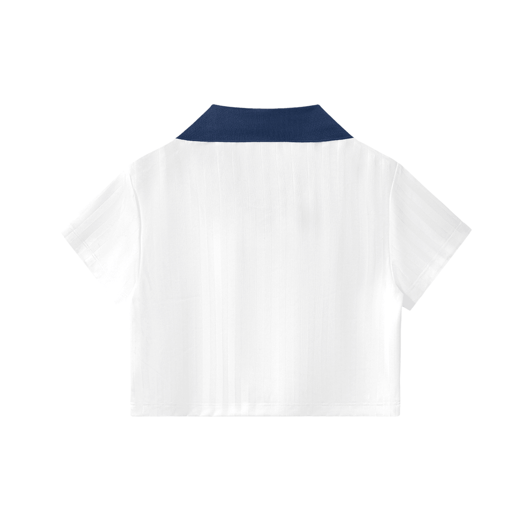 Bronx Basketball 2026 Playoff Edition Women's Contrast Collar Striped Cropped Jersey by Bronx Native