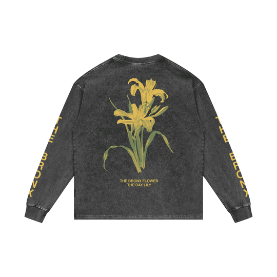 The Bronx Flower Acid Wash Oversize Long Sleeve T-Shirt by Bronx Native for New York summer