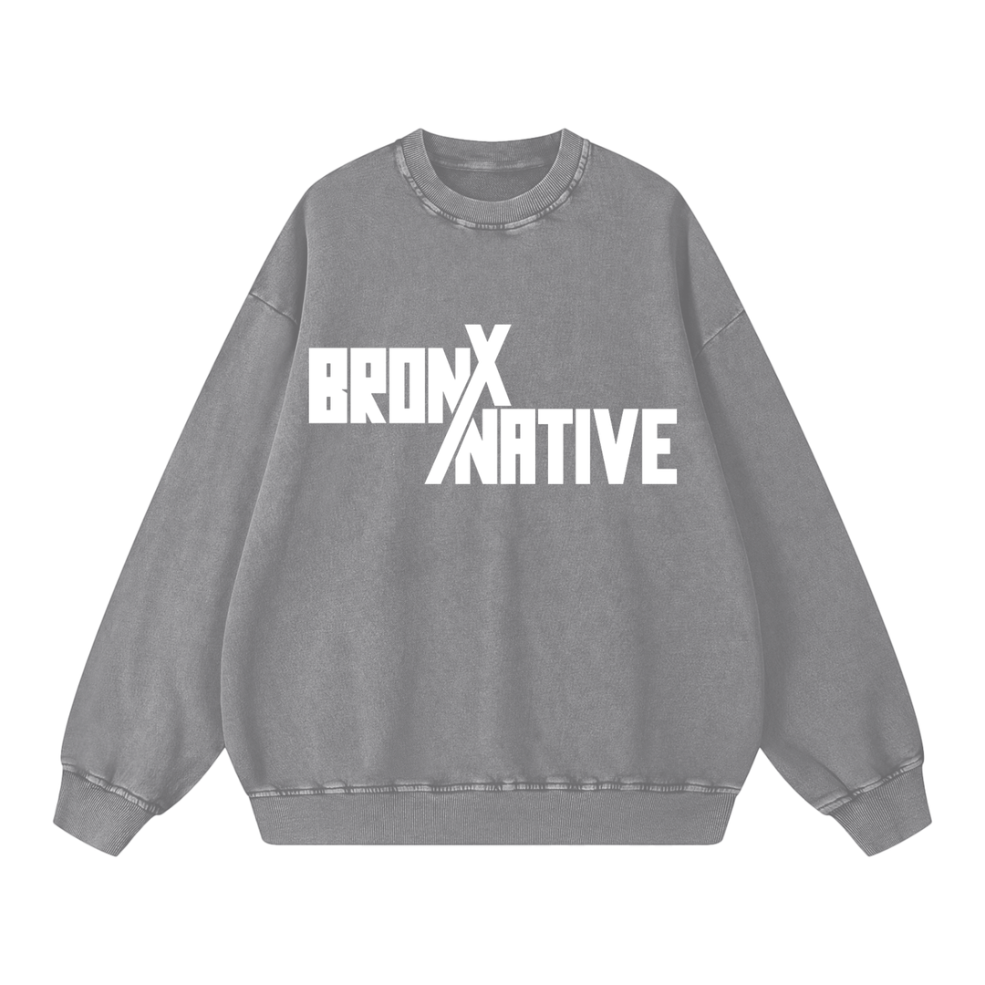 BronXNative Snow Washed Oversized Sweatshirt