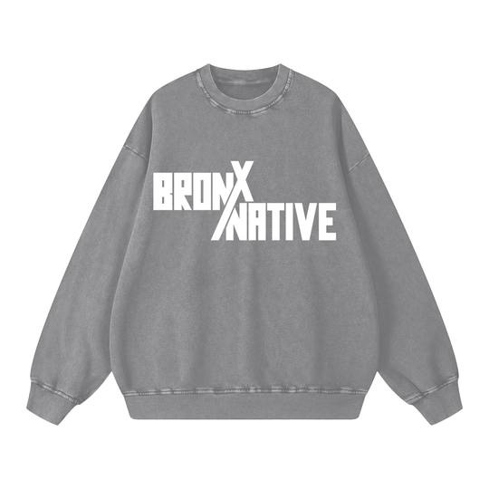 BronXNative Snow Washed Oversized Sweatshirt