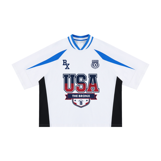 USA x Bronx Native Lim. Ed. Oversized Color Block V-Neck T-Shirt product image 1 of 2 by Bronx Native