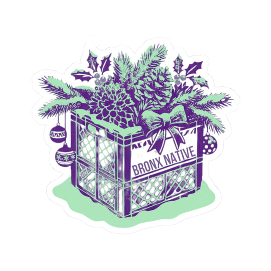 Milk Crate Holiday Purple & Green Sticker