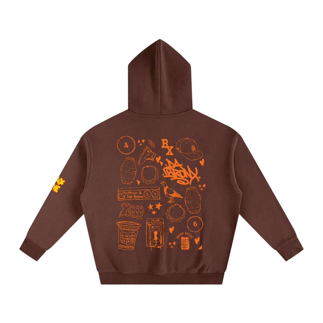 Bronx Native Icons Oversize Fleeced Hoodie