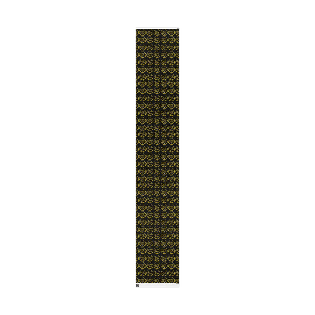 Black & Gold Crown Pattern Wrapping Paper Roll — Luxury Gift Wrap for Special Occasions