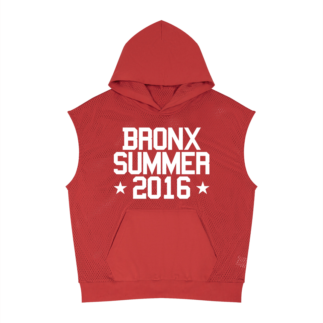Bronx Summer Panel Mesh Sleeveless Hoodie by Bronx Native — Summer Collection product image