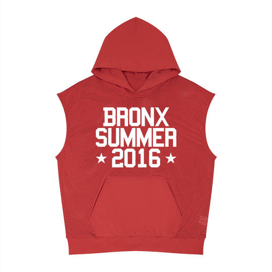 Bronx Summer Panel Mesh Sleeveless Hoodie by Bronx Native — Summer Collection product image