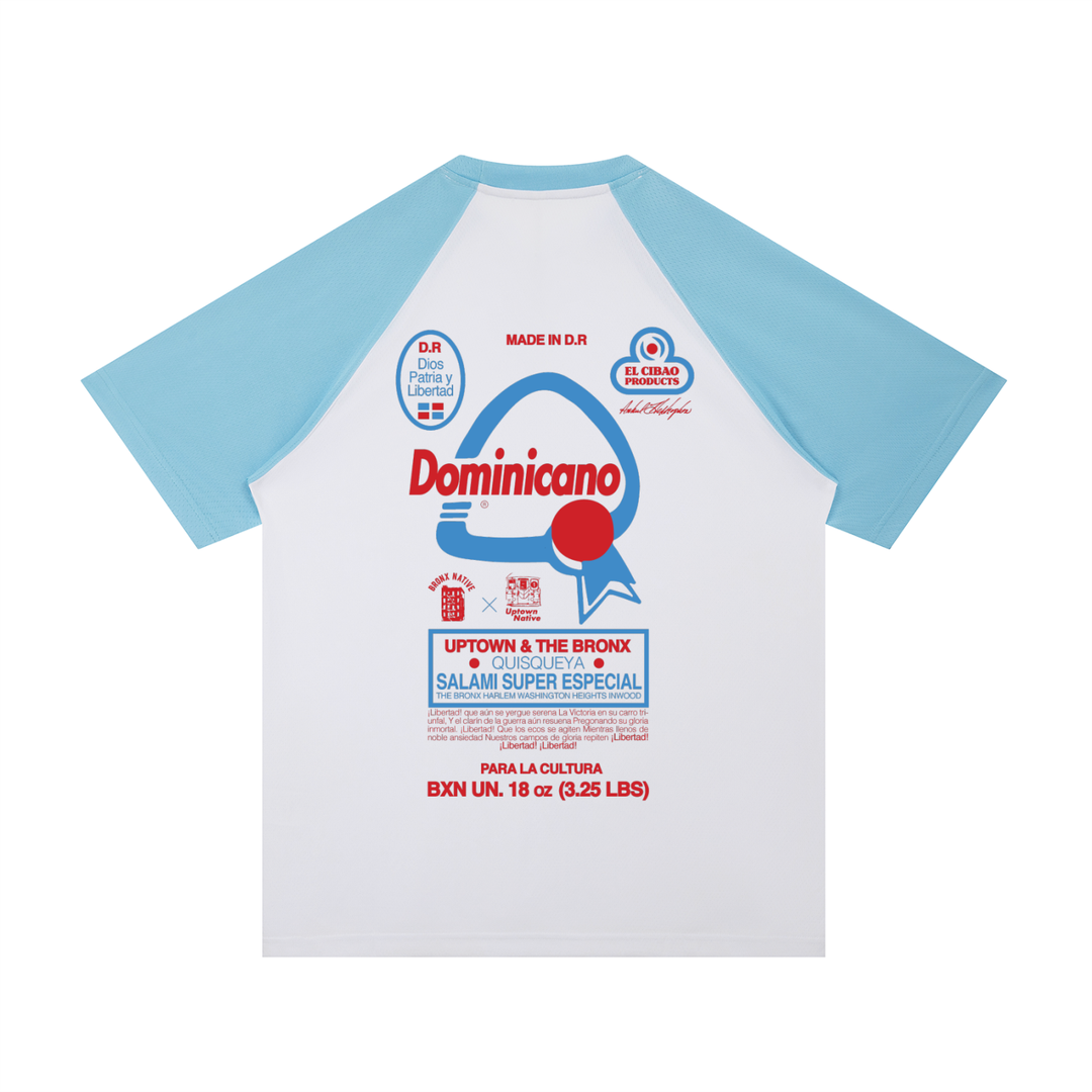 Uptown Dominican Contrast Raglan Sleeve Mesh T-Shirt