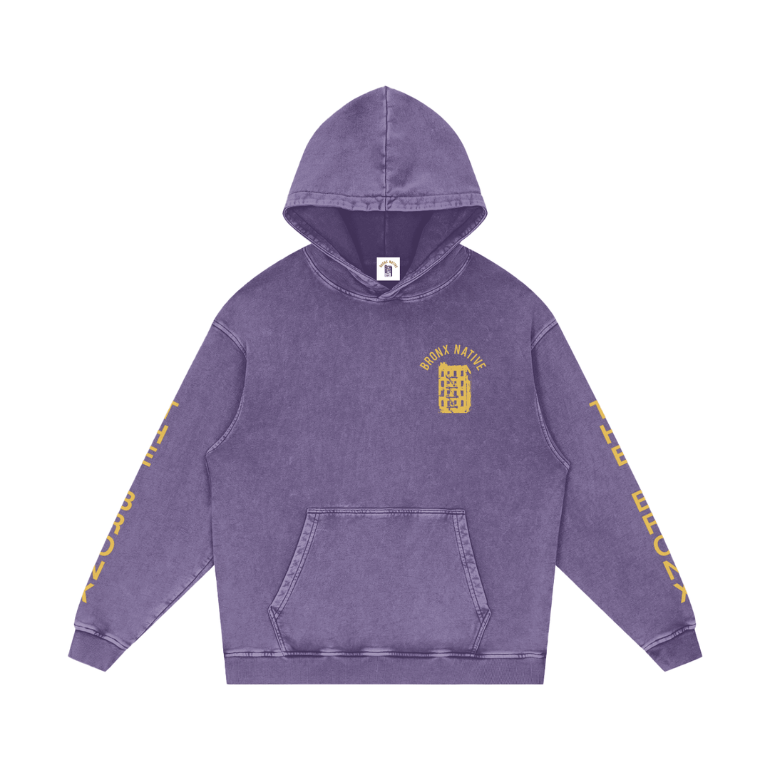 The Bronx Day Lily Snow Washed Loose Cotton Hoodie by Bronx Native for New York summer