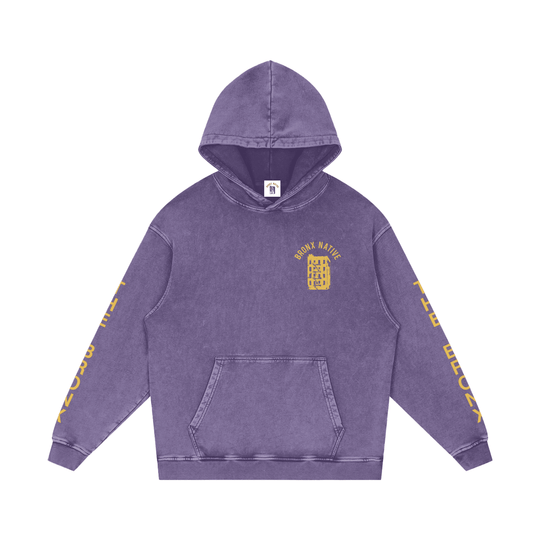 The Bronx Day Lily Snow Washed Loose Cotton Hoodie by Bronx Native for New York summer