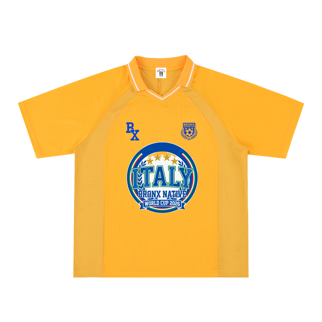 Italy x Bronx Native Striped V-Neck Soccer Jersey product image 4 of 6 by Bronx Native