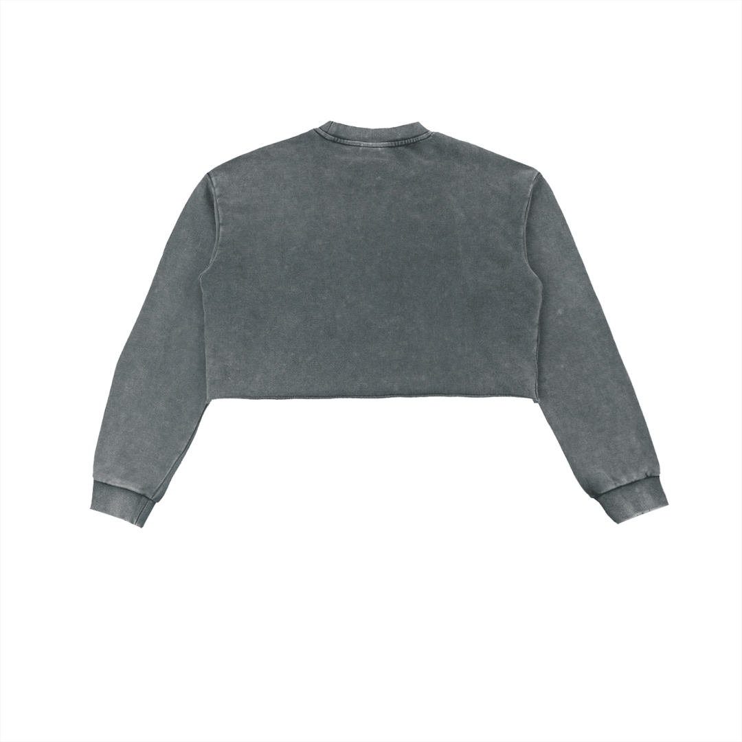 Bronx Basketball 2026 Playoff Edition Women's Snow Washed Raw Edge Cropped Sweatshirt by Bronx Native