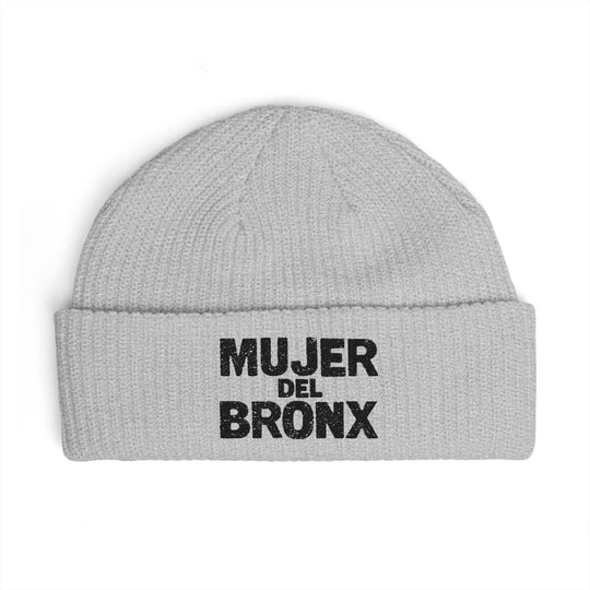 Mujer del Bronx Cuff Beanie — Women's Spanish Pride Knit Hat by Bronx Native