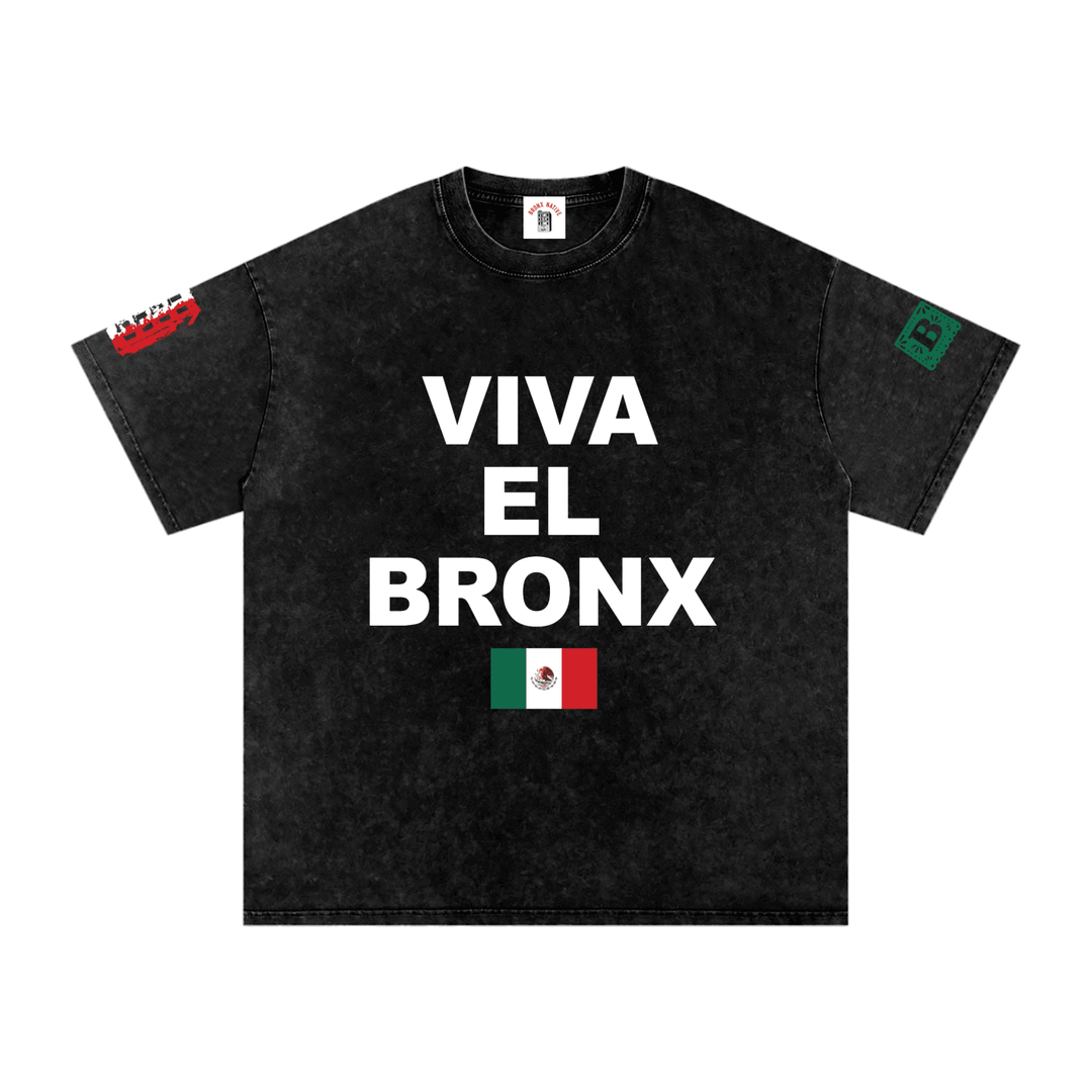 Viva El Bronx Snow Washed Oversized Cotton T-Shirt