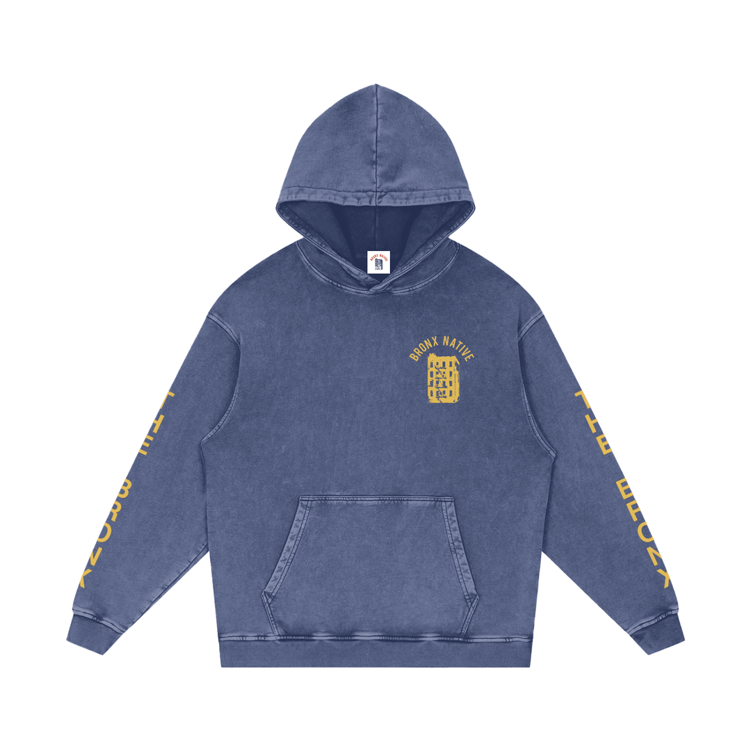 The Bronx Day Lily Snow Washed Loose Cotton Hoodie by Bronx Native for New York summer