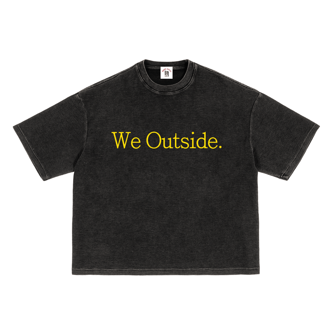 We Outsiode. Textured Waffle Washed Boxy T-Shirt by Bronx Native for New York summer