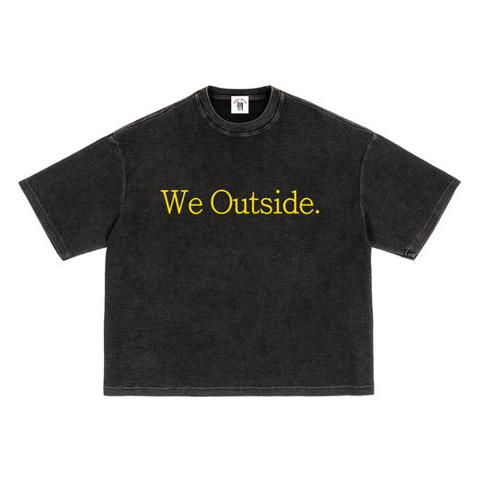 We Outsiode. Textured Waffle Washed Boxy T-Shirt by Bronx Native for New York summer