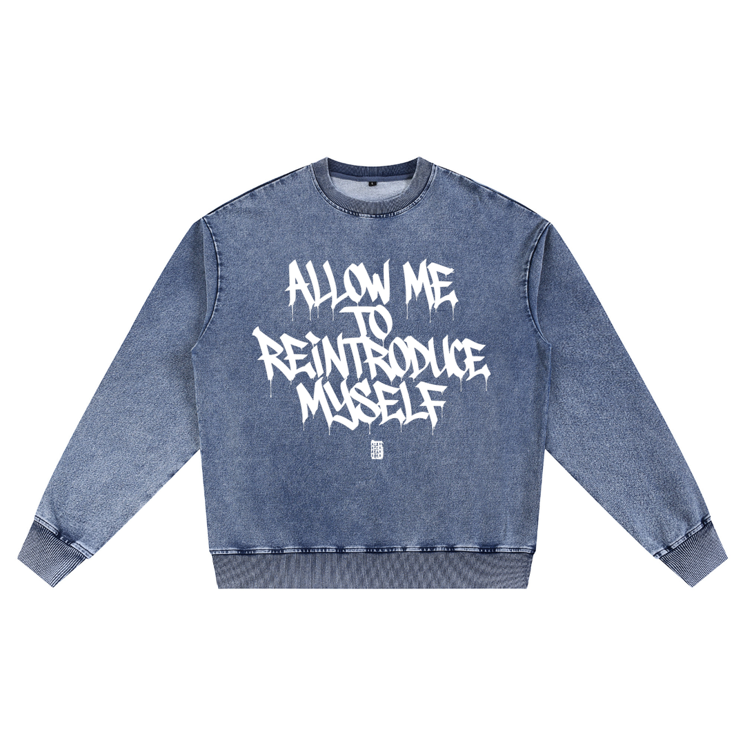 JZ x BX Takeover Snow Wash Oversized Crewneck Sweatshirt