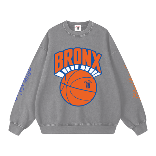 Bronx Basketball 2026 Playoff Edition Snow Washed Oversized Sweatshirt