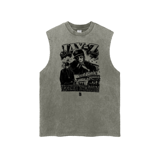 Snow Washed Frayed Hem Tank Top