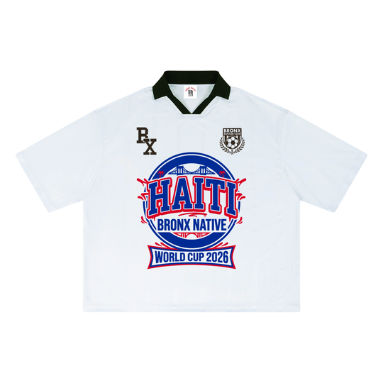 Haiti x Bronx Native Unisex Striped Boxy Soccer Jersey product image 1 of 4 by Bronx Native