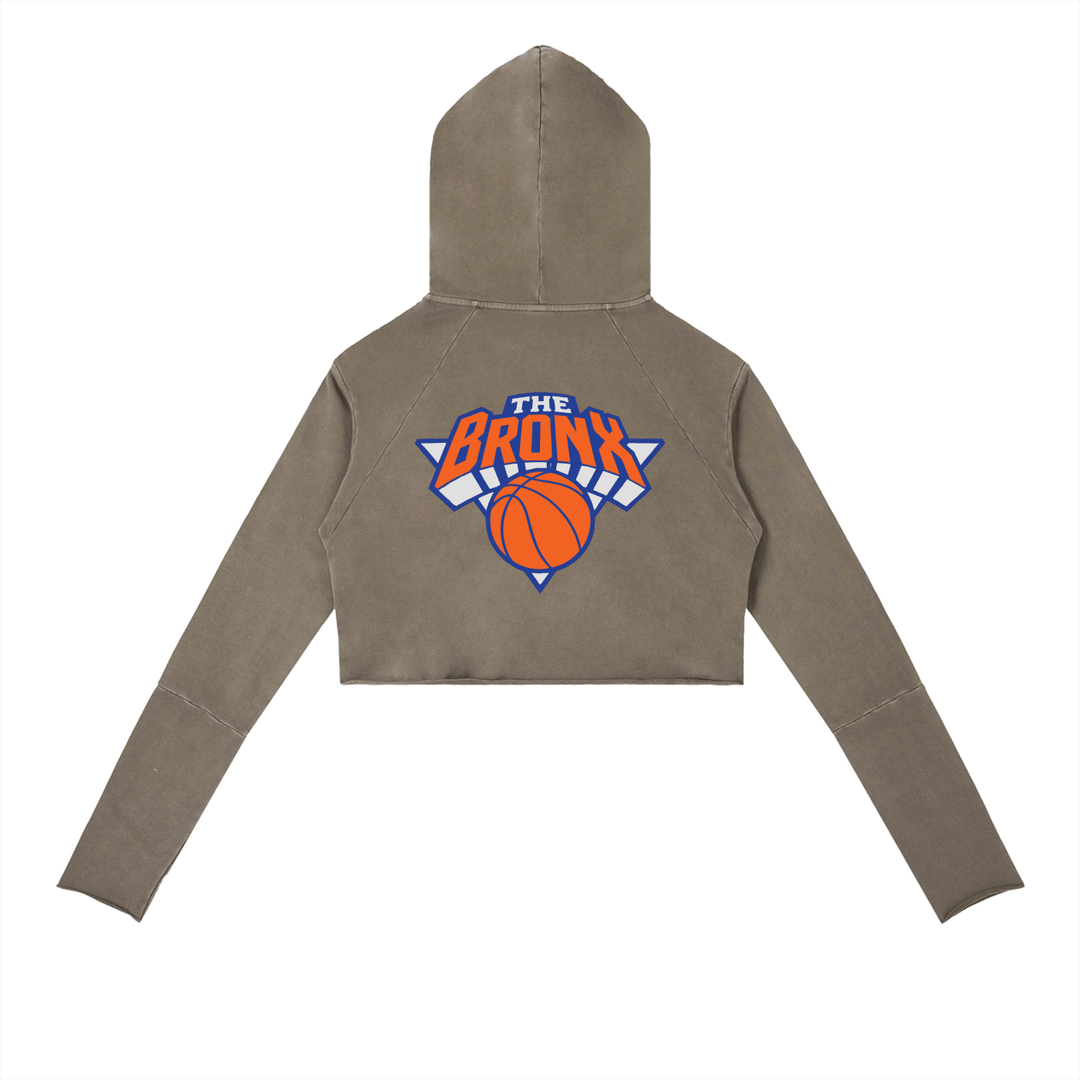 Bronx Basketball 2026 Playoff Edition Women's Vintage Washed Raw Edge Hoodie by Bronx Native
