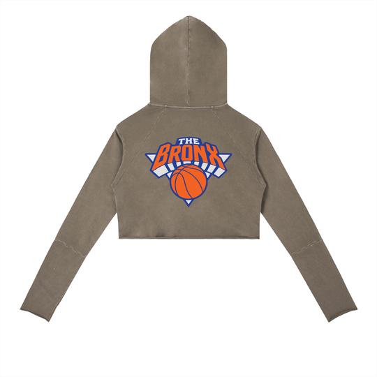 Bronx Basketball 2026 Playoff Edition Women's Vintage Washed Raw Edge Hoodie by Bronx Native