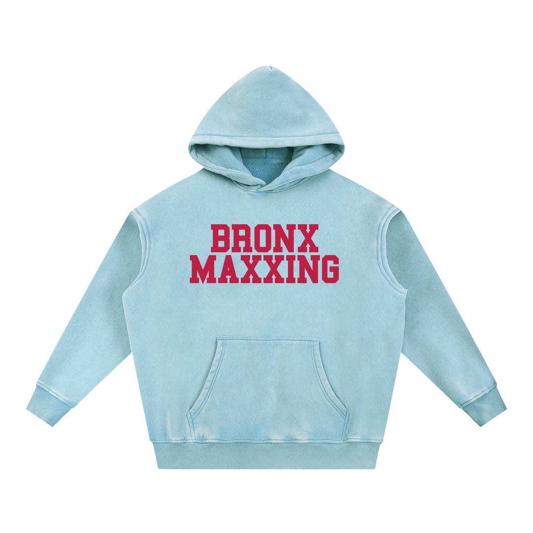 Bronx MAXXing Snow Wash Fleece Oversize Hoodie by Bronx Native for New York summer