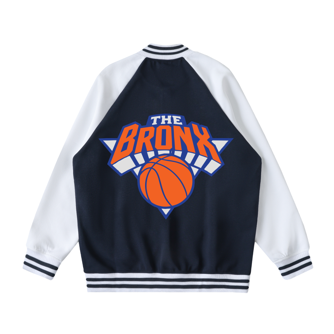 Bronx Basketball 2026 Playoffs Two Tone Raglan Sleeve Varsity Jacket by Bronx Native