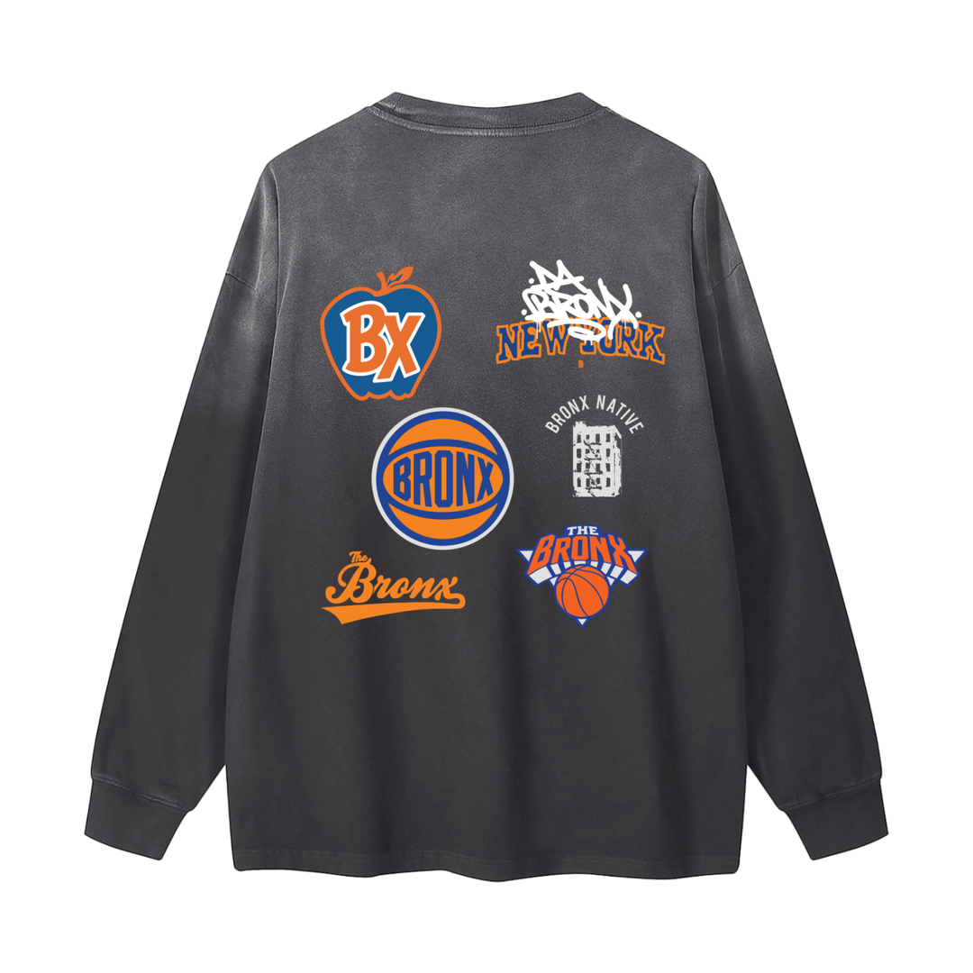 Bronx Basketball 2026 Finals Gradient Washed Long Sleeve T-Shirt