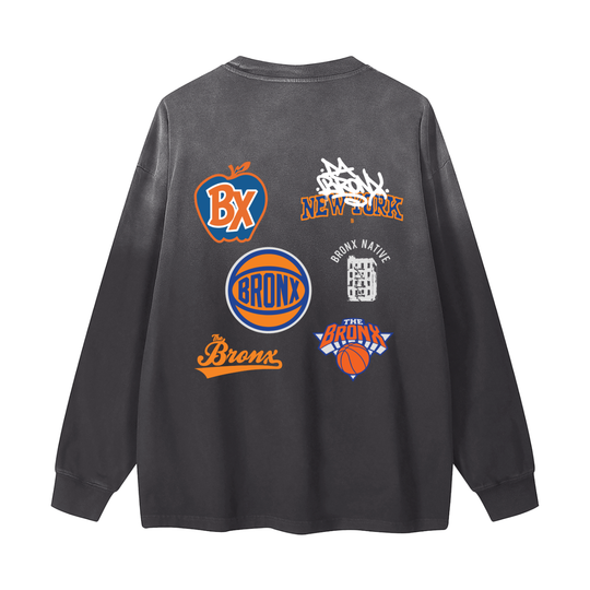 Bronx Basketball 2026 Finals Gradient Washed Long Sleeve T-Shirt