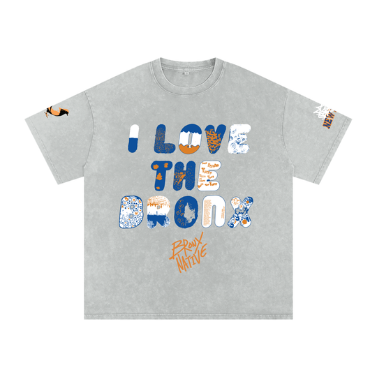 I L🧡💙VE The Bronx Washed Oversized Cotton T-Shirt