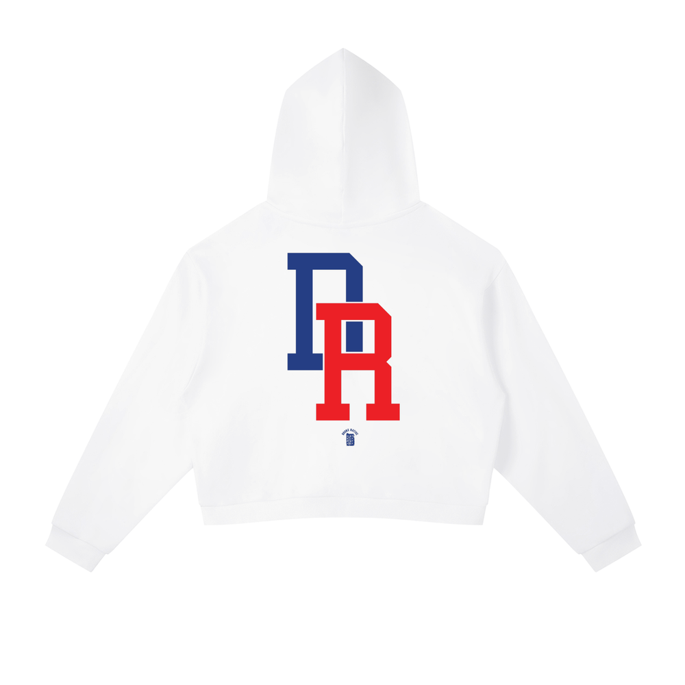 Dominican Republic Contrast Side Stripe Cropped Hoodie