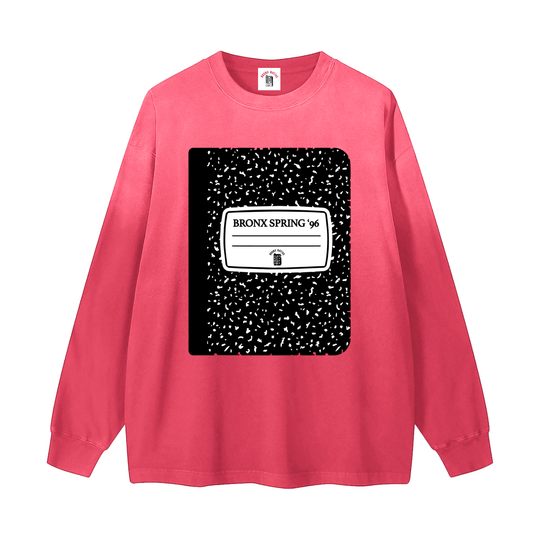 Bronx Spring 96' Notebook Gradient Washed Long Sleeve T-Shirt by Bronx Native for New York summer