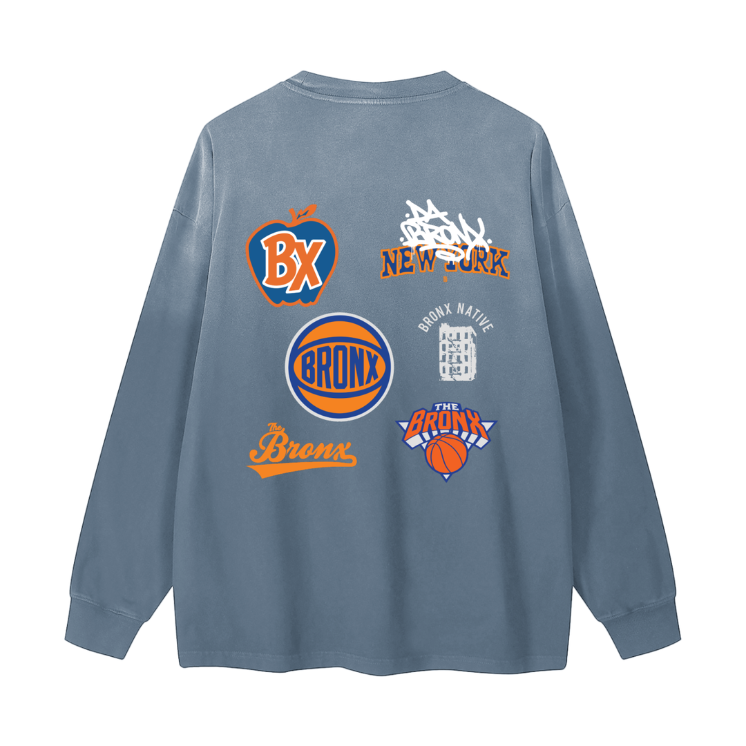 Bronx Basketball 2026 Finals Gradient Washed Long Sleeve T-Shirt