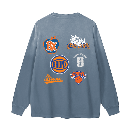 Bronx Basketball 2026 Finals Gradient Washed Long Sleeve T-Shirt