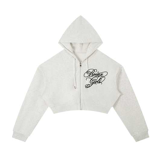 Essential Cropped Zip-Up Hoodie
