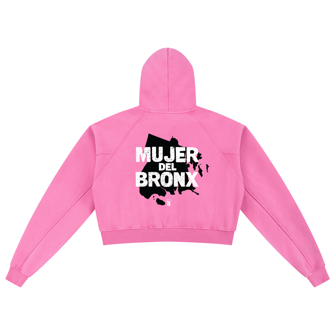 Mujer Del Bronx Snow Washed Cropped Hoodie