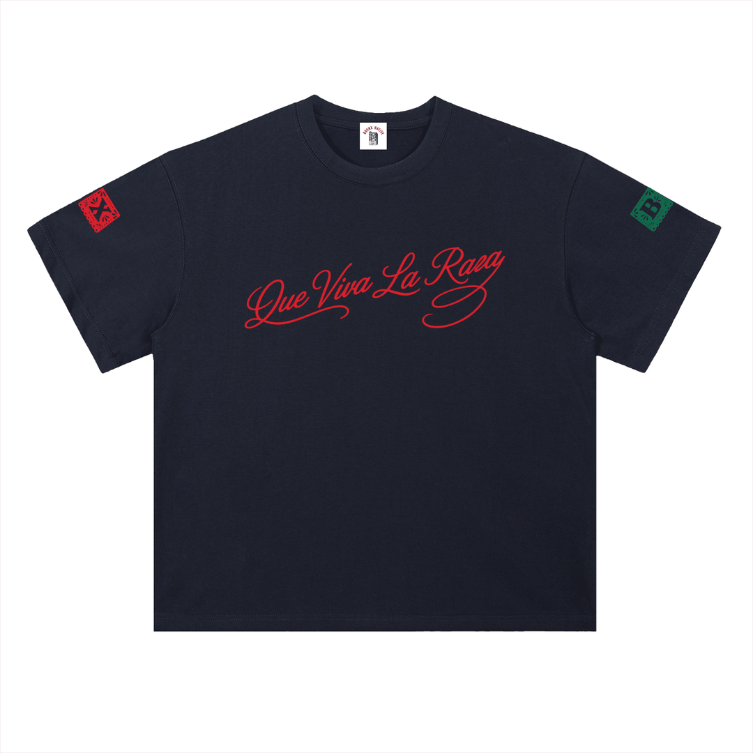 Que Viva La Raza Heavyweight Drop Shoulder Cotton T-Shirt